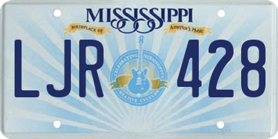 MS license plate LJR428