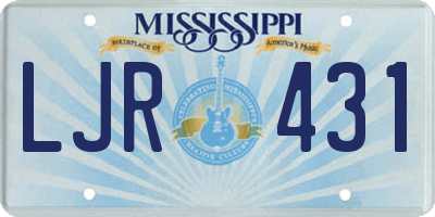 MS license plate LJR431