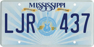 MS license plate LJR437