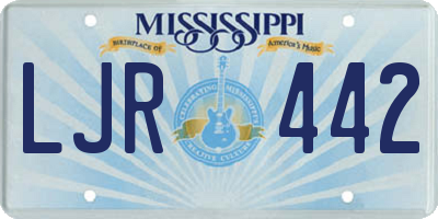 MS license plate LJR442