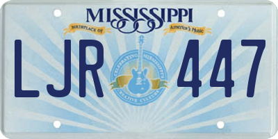 MS license plate LJR447