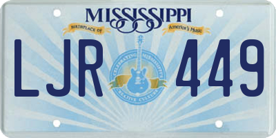 MS license plate LJR449