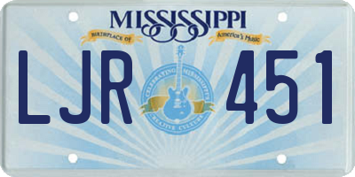 MS license plate LJR451