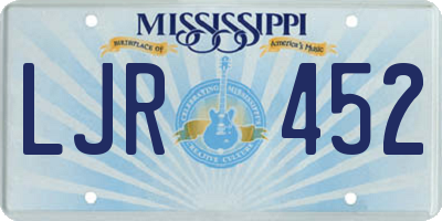 MS license plate LJR452