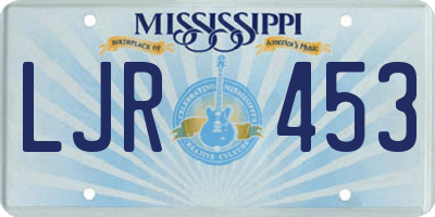 MS license plate LJR453