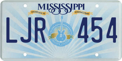 MS license plate LJR454