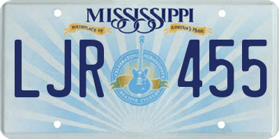 MS license plate LJR455