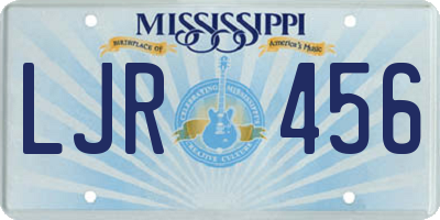 MS license plate LJR456