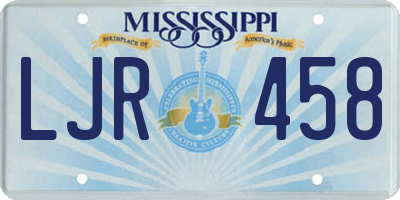 MS license plate LJR458