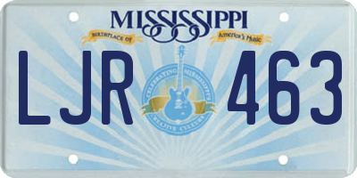 MS license plate LJR463