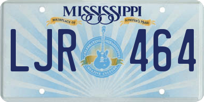 MS license plate LJR464