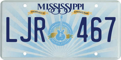 MS license plate LJR467