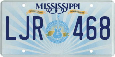 MS license plate LJR468