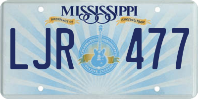 MS license plate LJR477