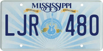 MS license plate LJR480