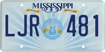 MS license plate LJR481