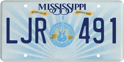 MS license plate LJR491