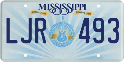 MS license plate LJR493