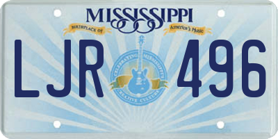 MS license plate LJR496