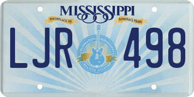 MS license plate LJR498