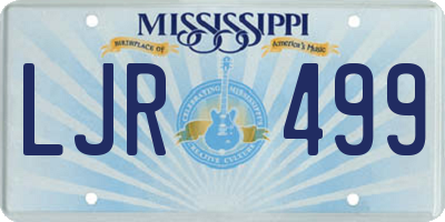 MS license plate LJR499