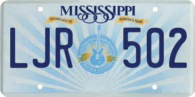 MS license plate LJR502