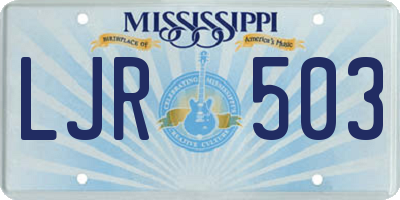 MS license plate LJR503