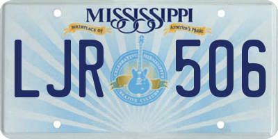MS license plate LJR506