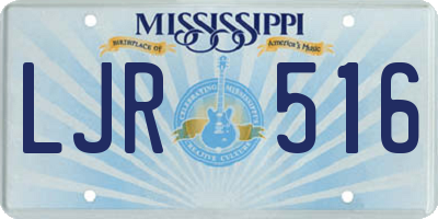 MS license plate LJR516