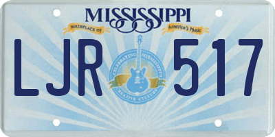 MS license plate LJR517