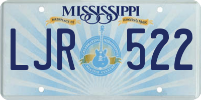MS license plate LJR522