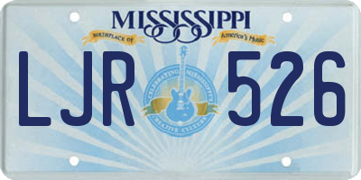 MS license plate LJR526