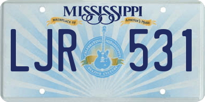 MS license plate LJR531