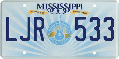 MS license plate LJR533