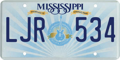 MS license plate LJR534