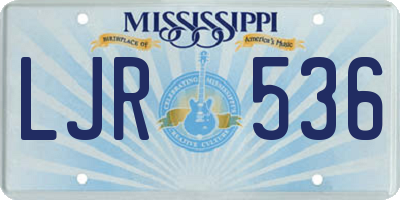 MS license plate LJR536