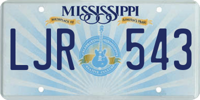 MS license plate LJR543