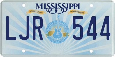MS license plate LJR544