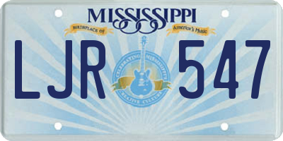 MS license plate LJR547