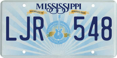 MS license plate LJR548