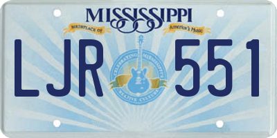 MS license plate LJR551