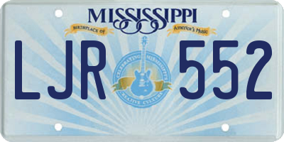 MS license plate LJR552