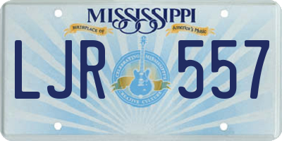 MS license plate LJR557