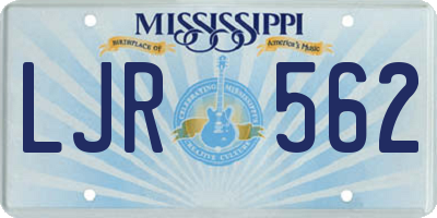 MS license plate LJR562