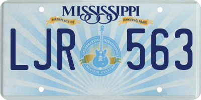 MS license plate LJR563