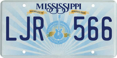 MS license plate LJR566