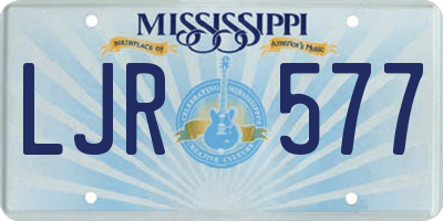 MS license plate LJR577