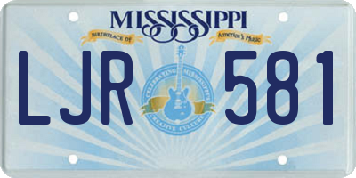 MS license plate LJR581