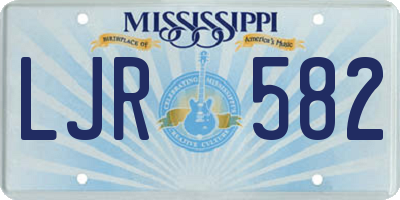 MS license plate LJR582
