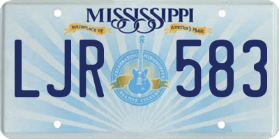 MS license plate LJR583